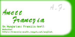 anett franczia business card